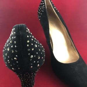 Black Bcbg heeled wedges with bling PARTY SHOES